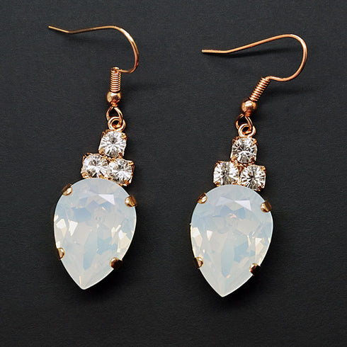 Auskari "Leonora (White Opal)" ar Swarovski™ kristāliem